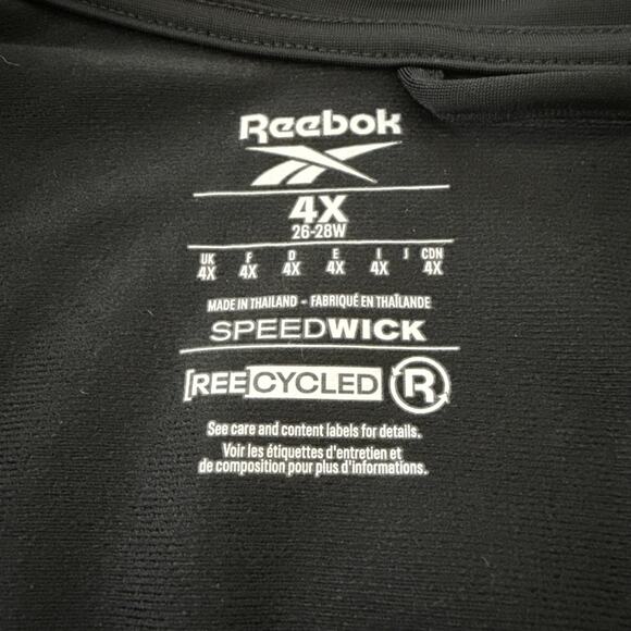 Reebok Track Jacket Identity Black White Back Vector Reecycled Speedwick Size 4X - Picture 7 of 13